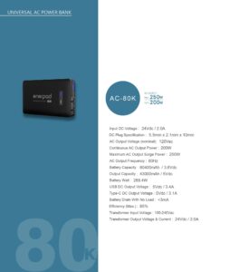 Universal Portable Power Bank-AC-80K